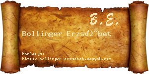 Bollinger Erzsébet névjegykártya